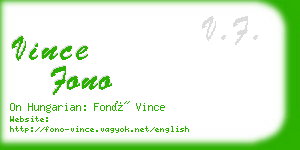 vince fono business card